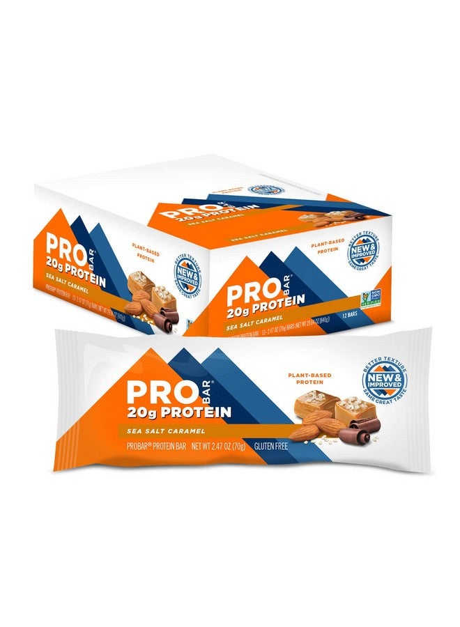 PROBAR بار بروتين بملح البحر وكاراميل خالي من الكائنات المعدلة وراثيًا وخالي من الغلوتين ومكونات غذائية صحية نباتية للطاقة الطبيعية (12 قطعة) - Image 2