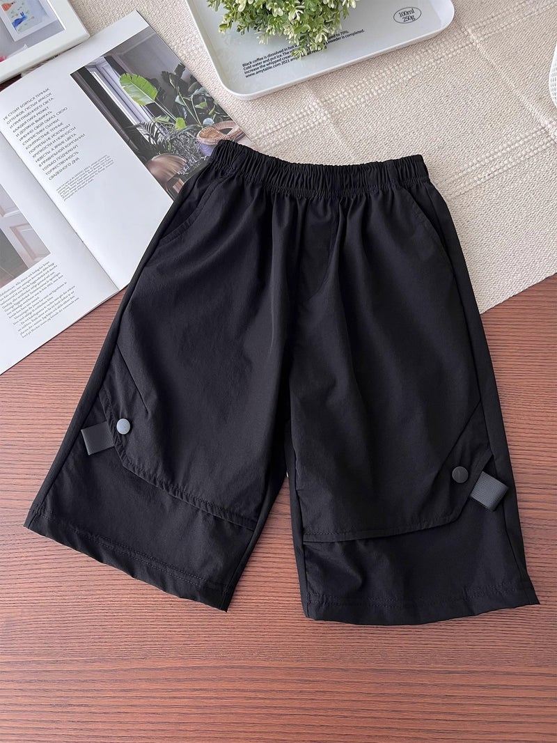 2025 Arrival Boys' Quick-Dry Shorts Large Size Loose Casual Sports Shorts Stretch Breathable Middle Pants - Image 1