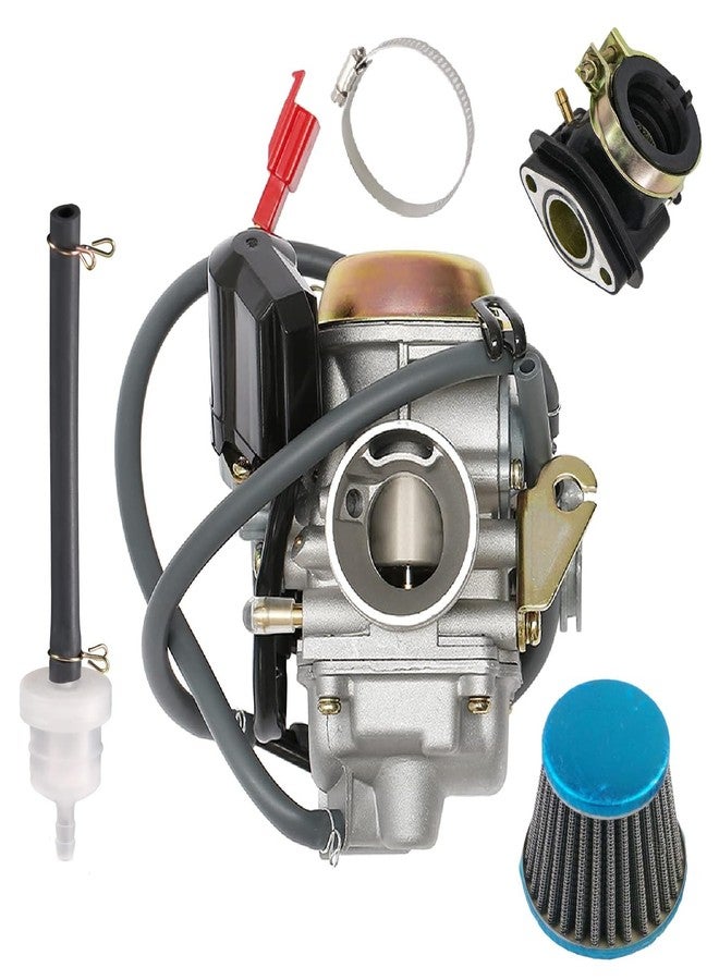 RYTIME PD24J GY6 150cc Carburetor Compatible for Moped ATV Go Kart Scooter 125cc 150cc 4-Stroke 150cc Engine Kazuma Taotao Roketa SunL Baja Eagle Chinese Go Kart GY6 Carb with Air Fuel Filter - Image 1