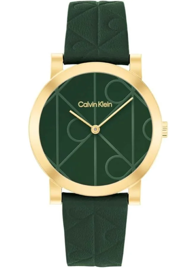 كالفن كلاين ساعة كوارتز بعقارب وسوار جلد