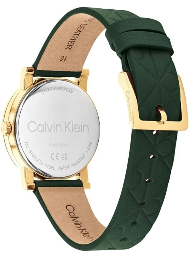 كالفن كلاين ساعة كوارتز بعقارب وسوار جلد