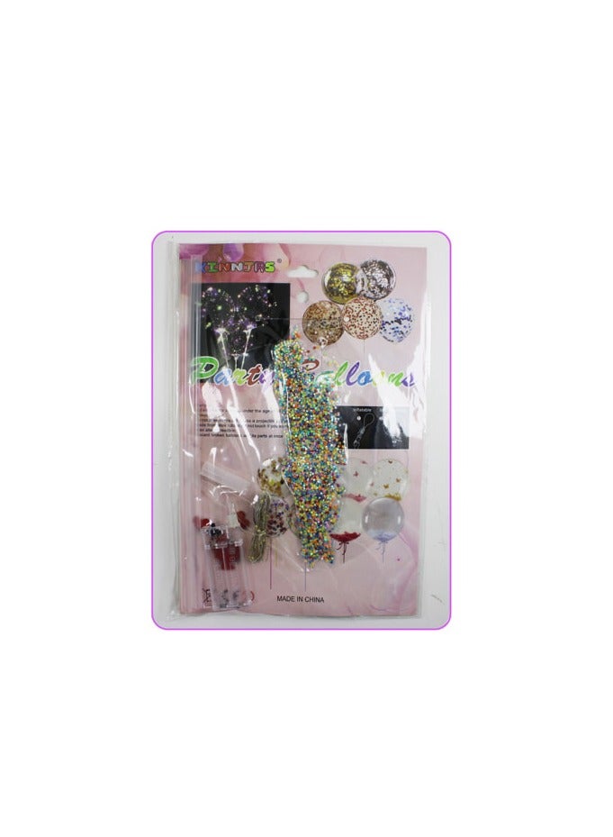PARTY FUN BOBO BALLOON 20" MULTI COLOR WITH LED+GLITTER 1SET/CARD  - Image 2