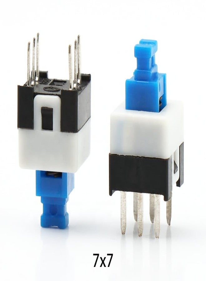 Universal Hub 6-Pin DPDT Latching Tactile Push Button Switch, 7x7mm, Self-Lock, 30V DC 0.1A, for PCB Electronics (50) - Image 2