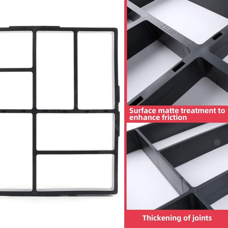 Anothera 15.7"x15.7"x1.57" Concrete Molds Reusable Walk Maker Pathmate Stone Molding Stepping Stone Path Maker Paver Yard Patio Lawn Garden DIY Walkway Pavement Brick Moulds (8-Grid) - Image 3
