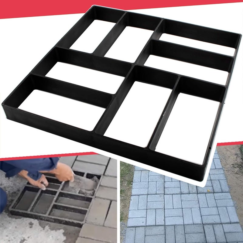 Anothera 15.7"x15.7"x1.57" Concrete Molds Reusable Walk Maker Pathmate Stone Molding Stepping Stone Path Maker Paver Yard Patio Lawn Garden DIY Walkway Pavement Brick Moulds (8-Grid) - Image 1