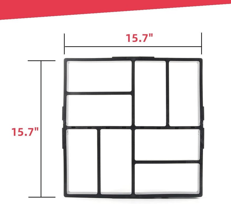 Anothera 15.7"x15.7"x1.57" Concrete Molds Reusable Walk Maker Pathmate Stone Molding Stepping Stone Path Maker Paver Yard Patio Lawn Garden DIY Walkway Pavement Brick Moulds (8-Grid) - Image 5