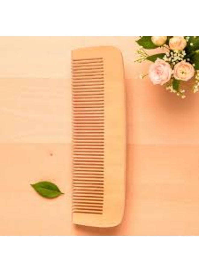 مشط شعر خشبي طبيعي - مضاد للكهرباء الساكنة للاستخدام اليومي - تصميم صحي وأنيق - Image 1