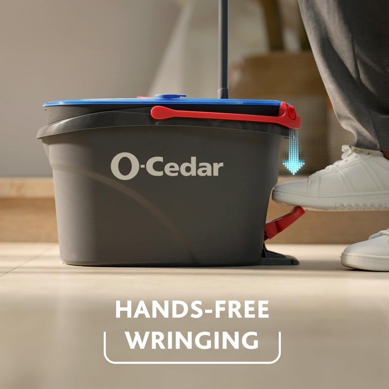 o cedar O-Cedar RinseClean Spin Mop & Bucket System + 2 Extra Mop Heads| Clean with Clean Water | Removes 99% of Bacteria - Image 4