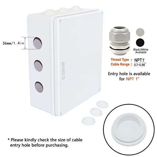 LeMotech ABS Plastic Dustproof Waterproof IP65 Junction Box Universal Electrical Project Enclosure White 11.8 x 9.8 x 4.7 inch (300 x 250 x 120 mm) - Image 5