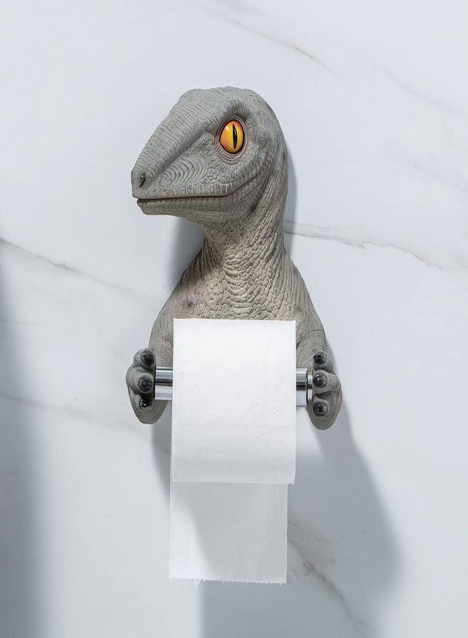 RockTrend 3D Dinosaur Resin Roll Paper Hanging Rack, Holding Roll of Toilet Tissue Wall Mounted Paper Holder Rack - Image 2