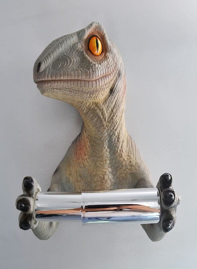RockTrend 3D Dinosaur Resin Roll Paper Hanging Rack, Holding Roll of Toilet Tissue Wall Mounted Paper Holder Rack - Image 3