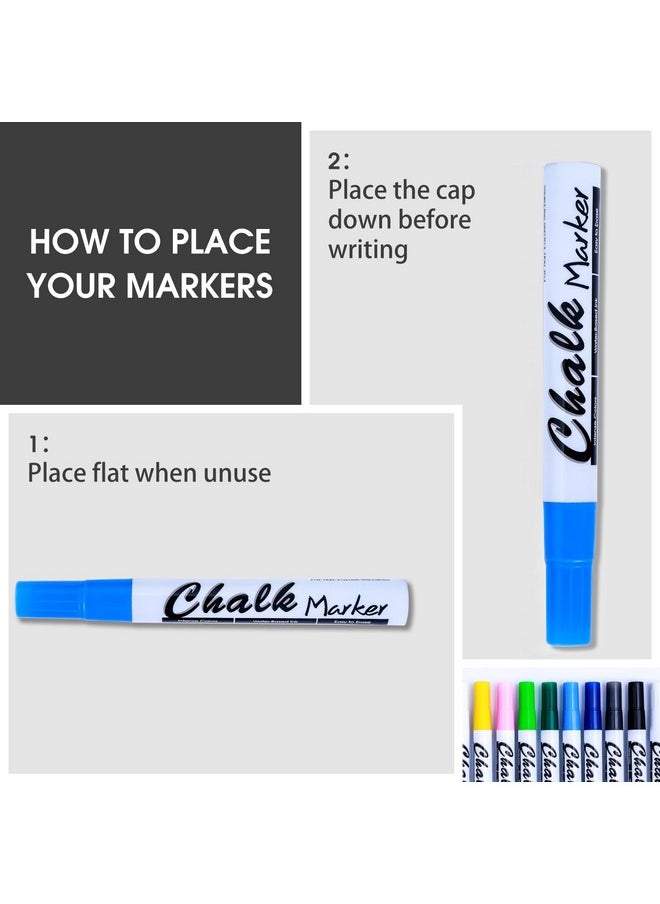 Volcanics Easter Liquid Chalk Markers Wet Erase Markers Glass Pens For Non-Porous Chalkboard,Windows,Mirrors,12 Pack, 12 Colors2Mm Tip  - Image 2