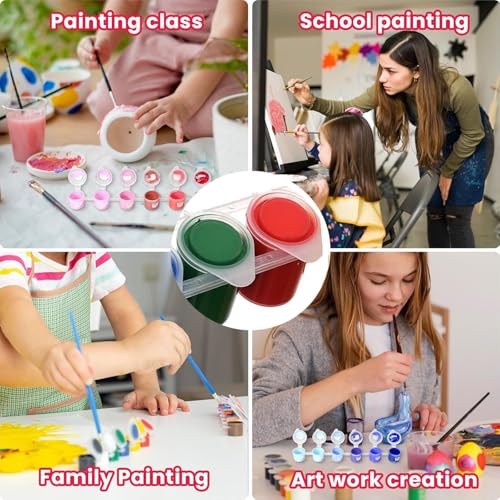 SpiderJuice 2Pc 35ml Refillable Plastic Clear Mini Artist Empty Paint Pots Strips Pods with Lid Tiny Watercolor Storage Box Small Color Containers Jars - Image 3