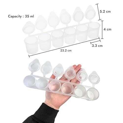 SpiderJuice 2Pc 35ml Refillable Plastic Clear Mini Artist Empty Paint Pots Strips Pods with Lid Tiny Watercolor Storage Box Small Color Containers Jars - Image 2