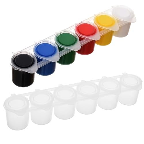 SpiderJuice 2Pc 35ml Refillable Plastic Clear Mini Artist Empty Paint Pots Strips Pods with Lid Tiny Watercolor Storage Box Small Color Containers Jars - Image 1