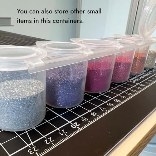 SpiderJuice 2Pc 35ml Refillable Plastic Clear Mini Artist Empty Paint Pots Strips Pods with Lid Tiny Watercolor Storage Box Small Color Containers Jars - Image 4