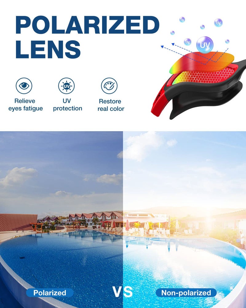 ZIONOR Swim Goggles, G1 Polarized Swimming Goggles UV Protection Leakproof Anti-fog Adjustable Strap for Adult Men Women (Polarized Mirror Red Lens) - Image 2