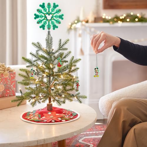 Hallmark Disney Mickey and Minnie Mouse 5 Miniature Christmas Tree Topper and Mini Ornaments Set of 5 Shatterproof - Image 3