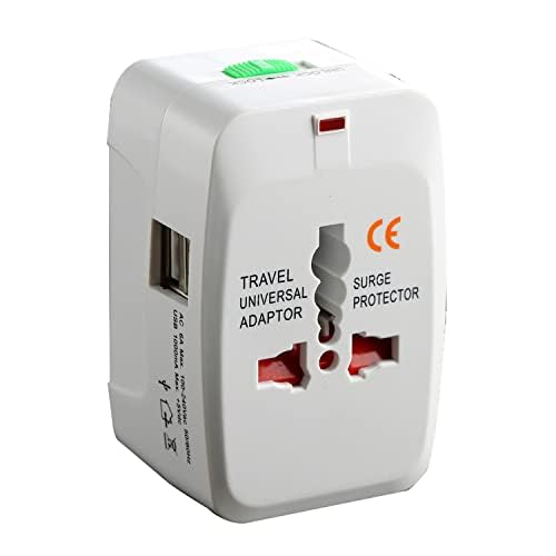 Universal Travel Plug Adapter All in One Portable Travel Adapter Wall AC Power Plug Adapter Wall Charger with Dual USB Charging Ports for Cell Phone Mobile Laptop Pack  - Image 2