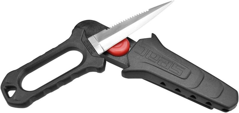 Seac Devil, Small Dive Knife for Scuba Diving and Spearfishing, Safety Lock - Image 1