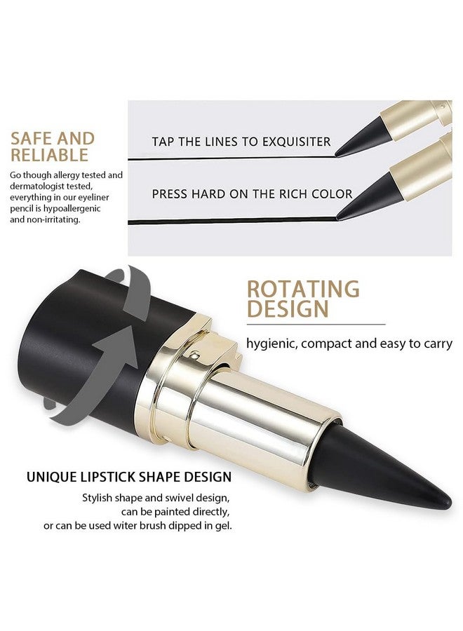 evpct 2Pcs Black Silver Gel Eyeliner Pencil Eye Black Face Paint Stick Makeup Set Waterproof Matte Cream Crayon Eyeliner Pencil Set Cat Eye Liners Eyeshadow Guide Delineador De Ojos Contra El Agua - Image 5