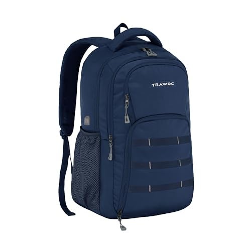 TRAWOC 35L Laptop Backpack TPB05 | Office & Travel Bag with 16-Inch Padded Laptop Compartment, USB Charging Port- 3-Year Warranty, Navyblue - Image 1