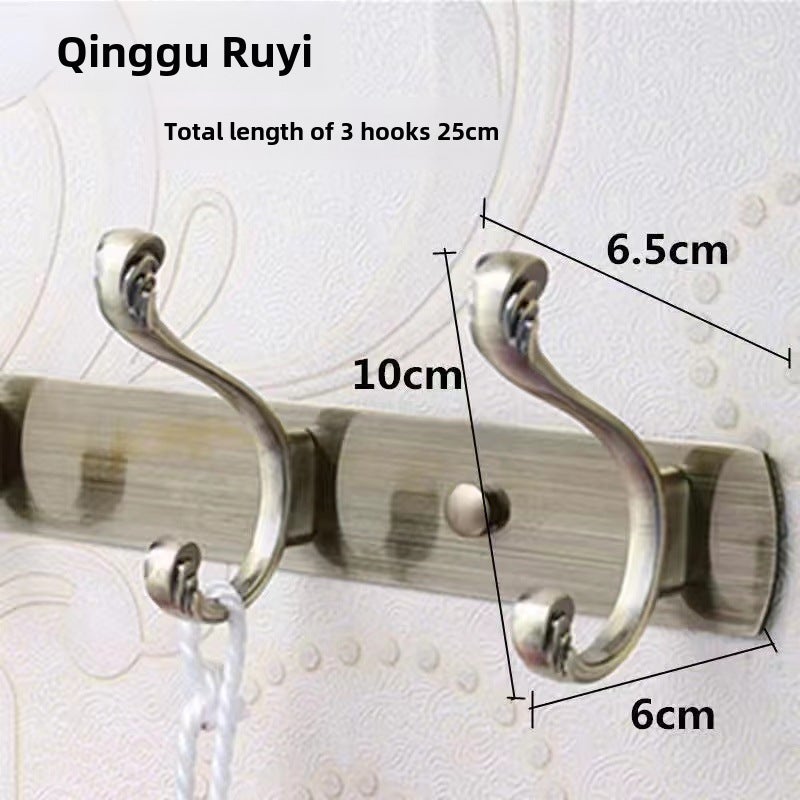 Stainless Steel Wall-Mounted Coat Hooks Gu Qing 3 Hook 