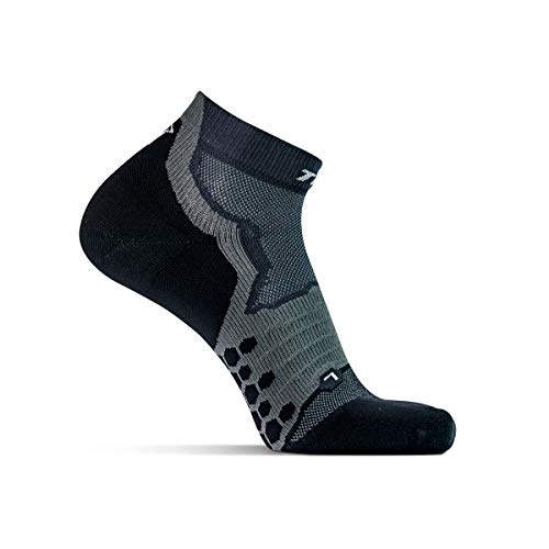 Thirty48 Performance Compression Low Cut Running Socks for Men and Women | More Compression Where Needed ([3 Pair] Black/Gray, Large - Women 9-10.5 // Men 10-11.5) - Image 2