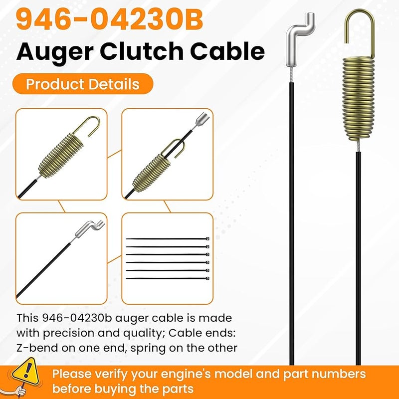 Aifeier ET 946-04230B Clutch Drive Cable, Auger Clutch Cable for MTD Cub-Cadet Crafts-Man Snowblower Parts 946-04230 946-04230A 746-04230 746-04230A 746-04230B (2-Pack) - Image 3