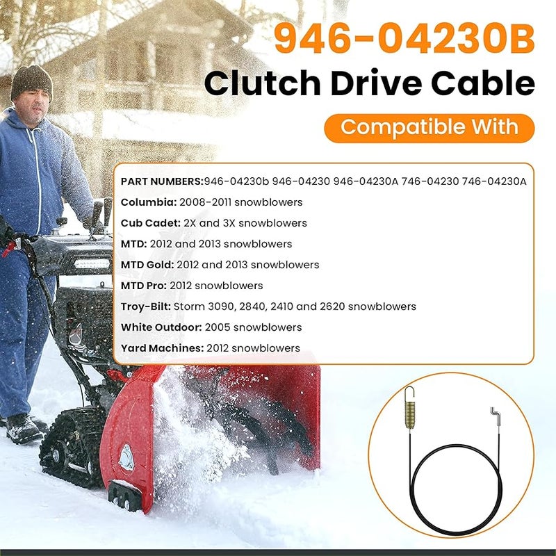Aifeier ET 946-04230B Clutch Drive Cable, Auger Clutch Cable for MTD Cub-Cadet Crafts-Man Snowblower Parts 946-04230 946-04230A 746-04230 746-04230A 746-04230B (2-Pack) - Image 5