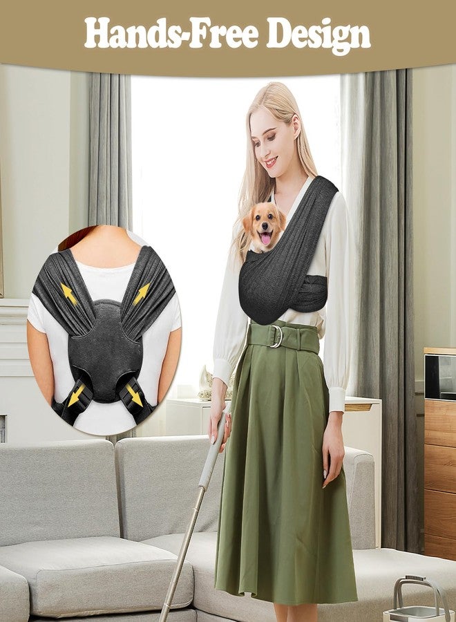 VINGVO Dog Carrier Sling for Small Dogs, Anti-Anxiety Cats Puppy Sling Wrap Carrier Chest, Adjustable Dog Purse Bag, Hands-Free Pet Holder for Small Pet Travel or Everyday Use (Black) - Image 4