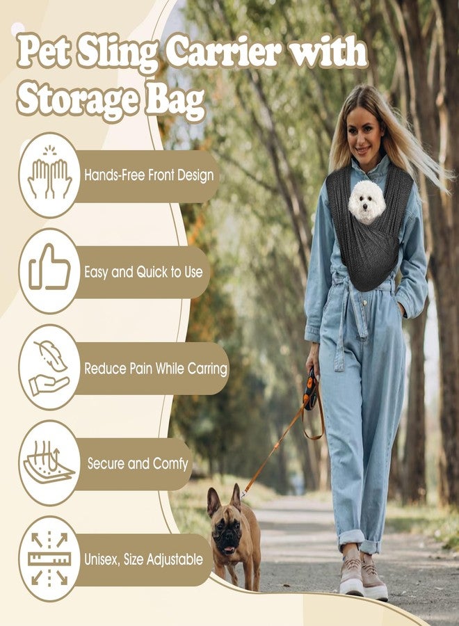 VINGVO Dog Carrier Sling for Small Dogs, Anti-Anxiety Cats Puppy Sling Wrap Carrier Chest, Adjustable Dog Purse Bag, Hands-Free Pet Holder for Small Pet Travel or Everyday Use (Black) - Image 5