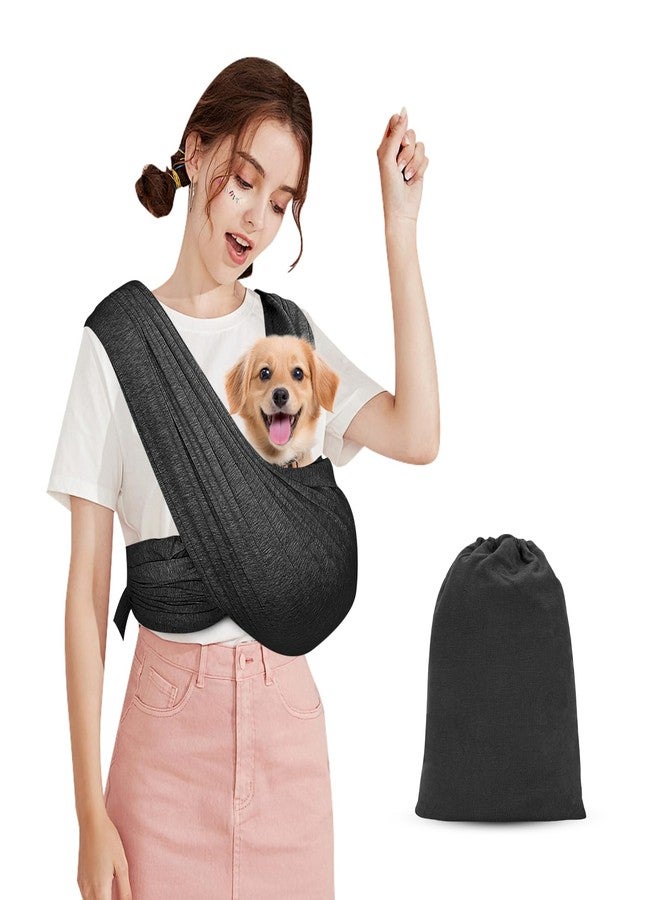 VINGVO Dog Carrier Sling for Small Dogs, Anti-Anxiety Cats Puppy Sling Wrap Carrier Chest, Adjustable Dog Purse Bag, Hands-Free Pet Holder for Small Pet Travel or Everyday Use (Black) - Image 1