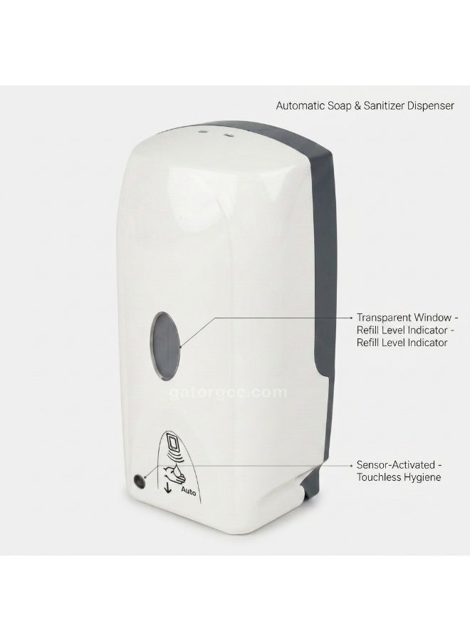 DOUBLE CLASS Automatic Soap & Sanitizer Dispenser | Touchless Wall Mounted Hygiene Dispenser | Refillable Liquid Soap & Sanitizer Holder | Sensor Operated | White - Image 2