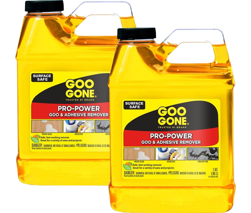 Goo Gone غو غون برو باور - 32 أونصة 2 عبوة - مزيل لاصق بقوة احترافية، يزيل الملصقات، الشريط، الدهون والمزيد - Image 1