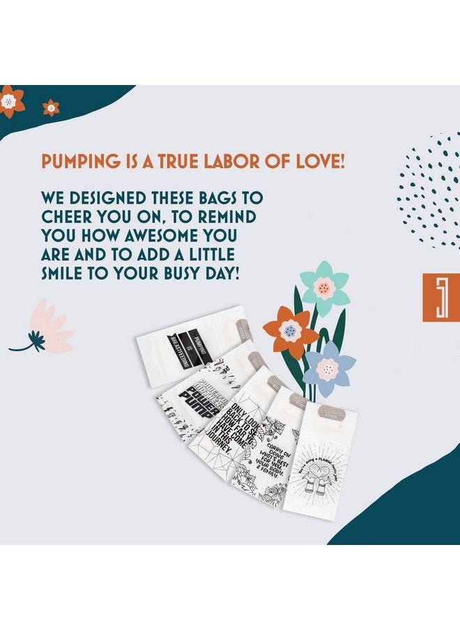 Idaho Jones Breast Milk Bag Fun Quotes Breastmilk Storage Bags With 5 Slogans (60 Units 8Oz Capacity) Ideal For Freezer And Breastmilk Cooler Bag Breast Milk Storing Bags With Secure Double Zip  - Image 3