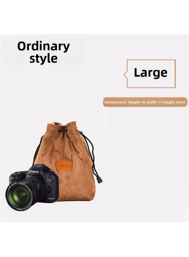 Micro Single Protective Cover SLR Sleeve For Nikon Canon For sony Fuji Portable Lens Camera Bag-Color:Yellow Large [without Shoulder Strap]]  - Image 1