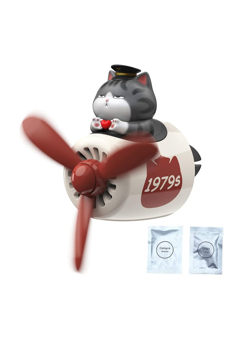 Excefore Automotive Air Freshener, Funny Car Air Fresheners Automobile Aroma Diffusers Cute Car Air Vent Accessories Clip Pilot Automotive Propeller Diffusers Car Outlet Fan Air Diffuser Clips (Cats) - Image 1