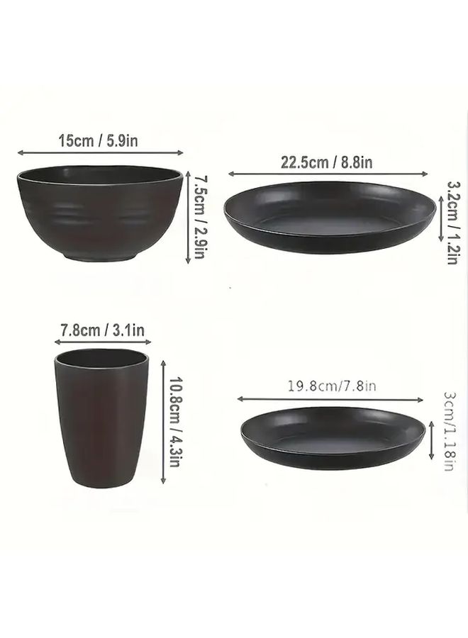 32Pcs Mix Color Style 2 Non Breakable Plastic Tableware Set For 4 8 People Reusable Dishwasher Microwave Safe - Image 3