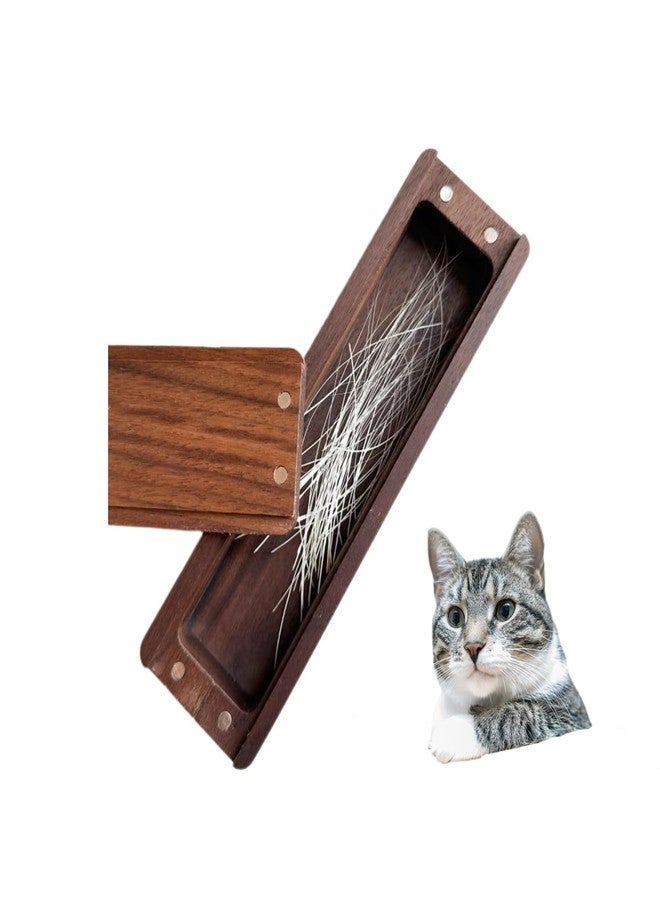 Pet Cat whiskers Beard Hair Collection Commemorative Storage magnet Walnut Solid Wood Box - Image 1