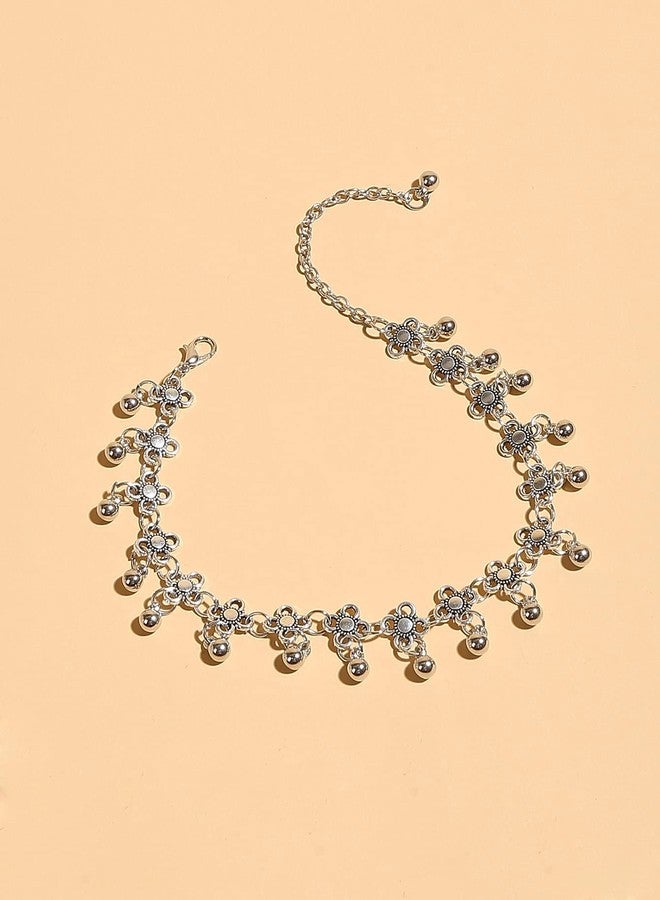 OOMPHelicious Jewellery Antique Silver Bohemian Fashion Anklet For Women & Girls (Single Piece) - Image 3