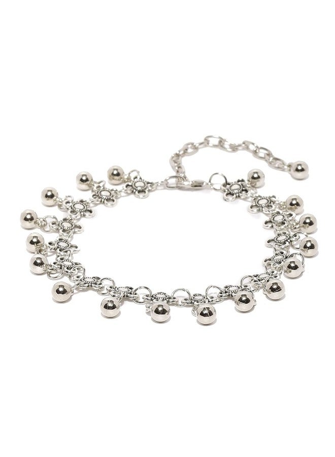 OOMPHelicious Jewellery Antique Silver Bohemian Fashion Anklet For Women & Girls (Single Piece) - Image 1