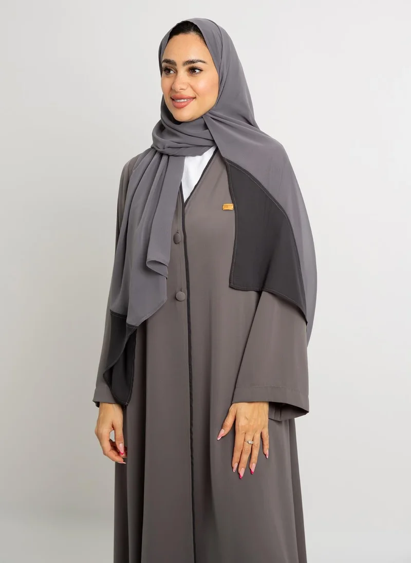 Kaafmeem Gray Executive Abaya