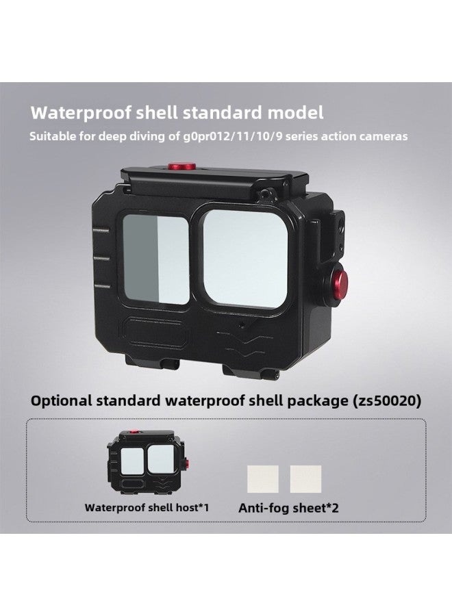 BGNing Aluminum Alloy Sports Camera Deep Sea Waterproof Shell Diving Protective Shell Sports Photography Accessories Cold Boots Extension-color: Deep Sea Waterproof Shell - Image 1