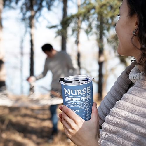 Shqiueos Funny Nurse Gifts for Women Men Coffee Tumbler Cup 20oz, Nurses Week Appreciation Gift, Birthday Gifts for Nicu & School Nurse Practitioner Present Christmas Water Bottle - Image 2