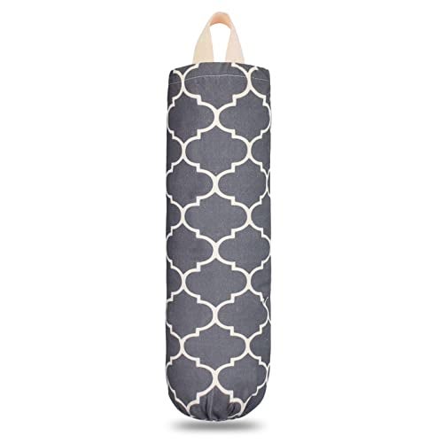 LeCorner Plastic Bag Holder, Washable Grocery Bag Holder for Plastic Bags, Strong Plastic Bag Storage Dispenser with Hanging Loop, Wall Mount Trash Bag Dispenser for Home Kitchen Cabinet (Dark Grey) - Image 1