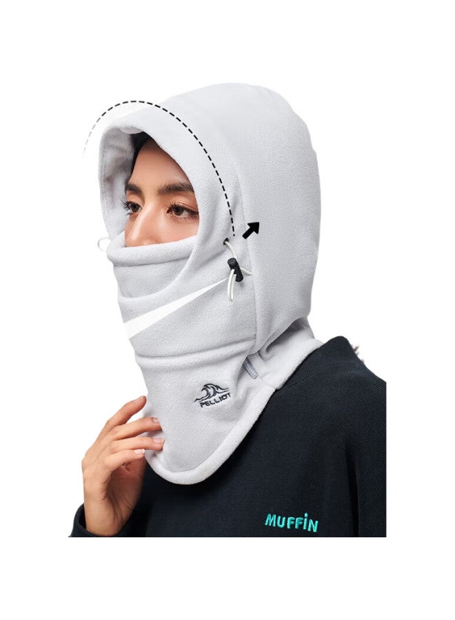 PELLIOT Outdoor Hat, Autumn And Winter Thickened Fleece, Multifunctional Warm Windproof Cycling Face Mask For Men And Women, 16043424, Purple For Women - Image 1