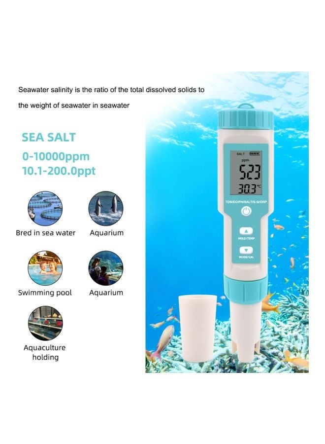 NIBEMINENT 7-In-1 Pocket Water Quality Tester White/Blue - Image 4