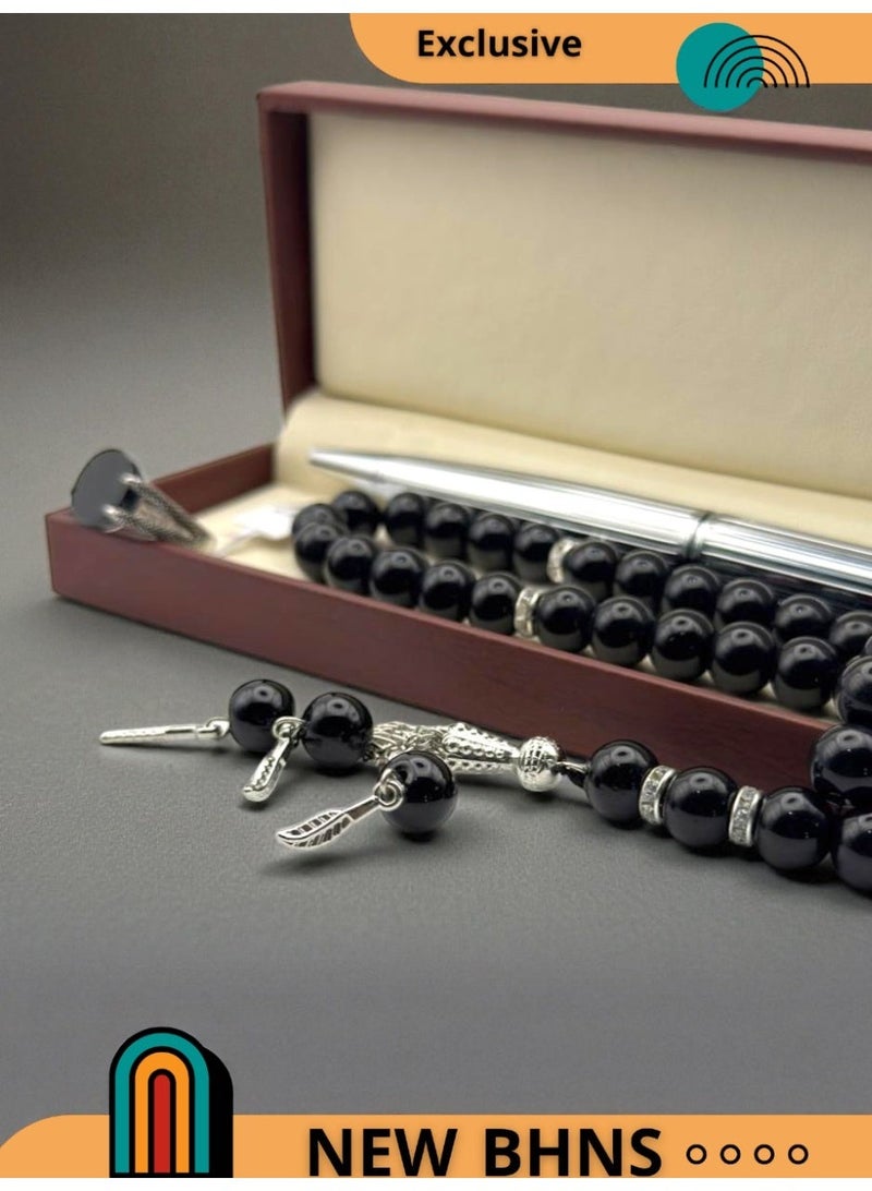 BHNS Gift set, men's pen, rosary, men's ring, 100% original 925 silver, gift box, men's gifts, rosary gift sets, pen for the dress, rosary, royal ring, claw-shaped crafting, occasions, gift for men, men's occasions, for youth occasions - Image 4