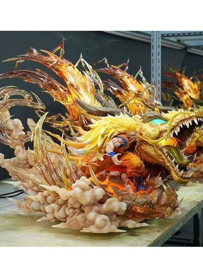 Halamodo Dragon Ball 27 cm Super Saiyan Three Goku with Dragon Fist - Blasting Scene A Cool Anime Model for Desk Display and Present - Image 5